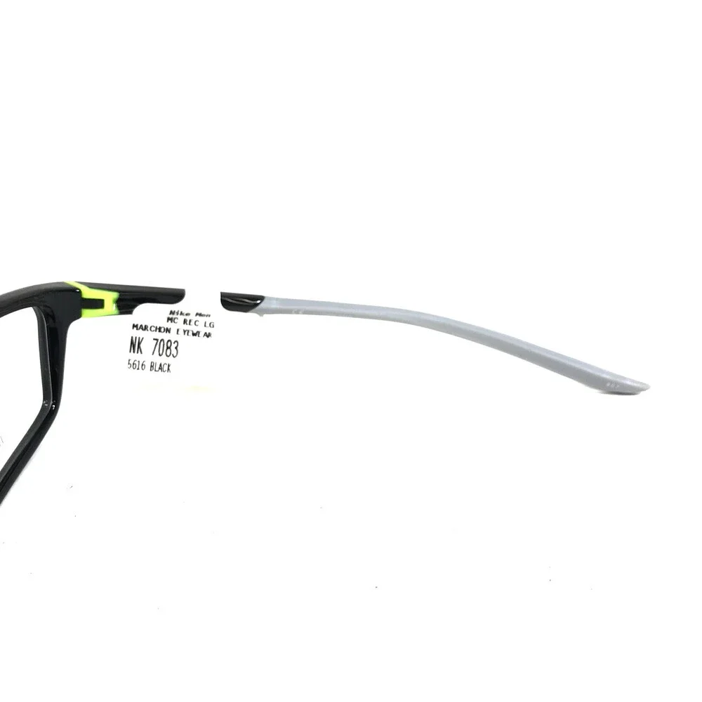 Nike Eyeglasses Frames 7083 UF 001 Black Gray Rectangle Full Rim 56-13-140